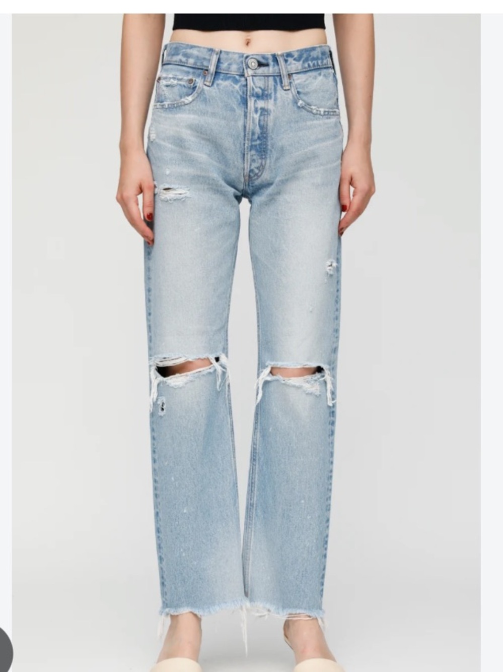 Moussy Vintage Odessa Wide Straight in light blue